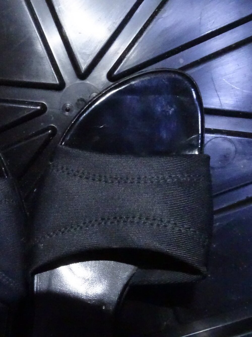 Stuart Weitzman Black Slide Mule Sandals Wide Grosgrain Strap Block Heel